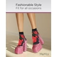 thumbnail image 5 of MeMoi Love and Lace Low-Cut Floral Socks - Womens - Female, One Size, Black, 5 of 7