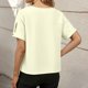 thumbnail image 2 of TaTaai Women's short sleeve crew neck top, linen cotton fabric, solid color, button cuffs, cutout detail, pullover style, casual loose fit, soft breathable, ideal for daily outings Gift, 2 of 9