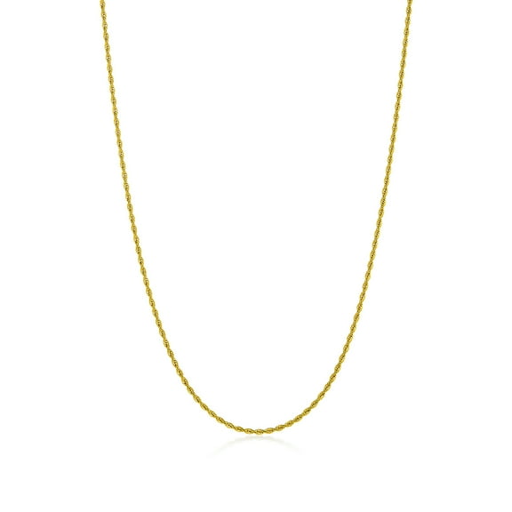 2.2mm 24k Yellow Gold Plated Stainless Steel Twisted Rope Chain Necklace, 26 inches Gift Box