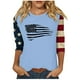 thumbnail image 1 of Camisetas de Manga Corta para las Mujeres Día de la Independencia Patriótica Impresa 3/4 Manga Cuello Redondo, Camiseta Casual para Diarios Y Festivales, 1 of 5