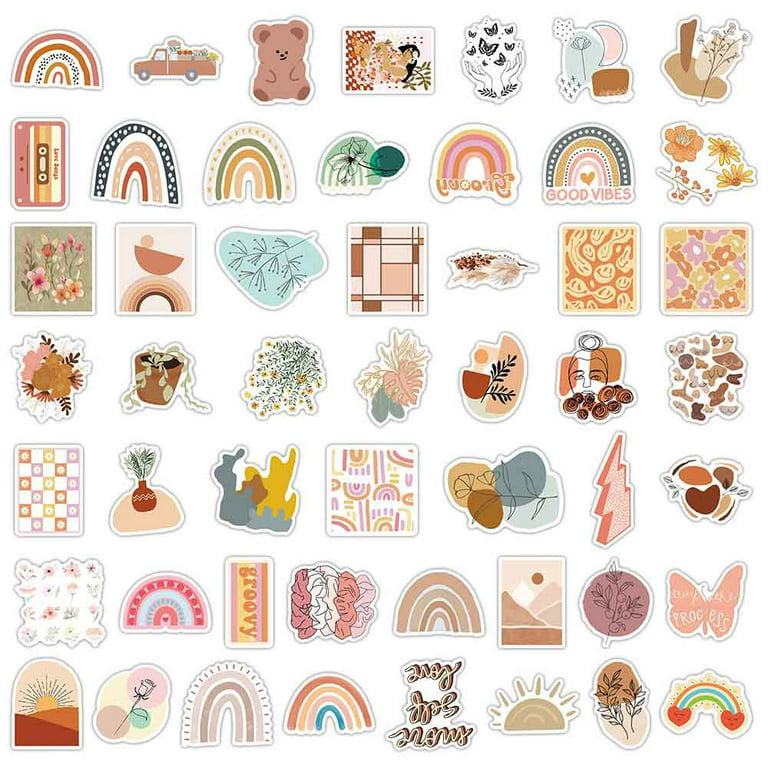 Aesthetic Stickers Pack, Summer Aesthetic, Boho Vibes, Pack of Six, 6 Pcs,  Pretty Girl Stickers, Value Pack of Stickers, Journalling Vinyl 