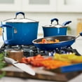 thumbnail image 4 of Rachael Ray 14 Piece Hard Porcelain Enamel Nonstick Pots and Pans Sets, Blue, 4 of 13