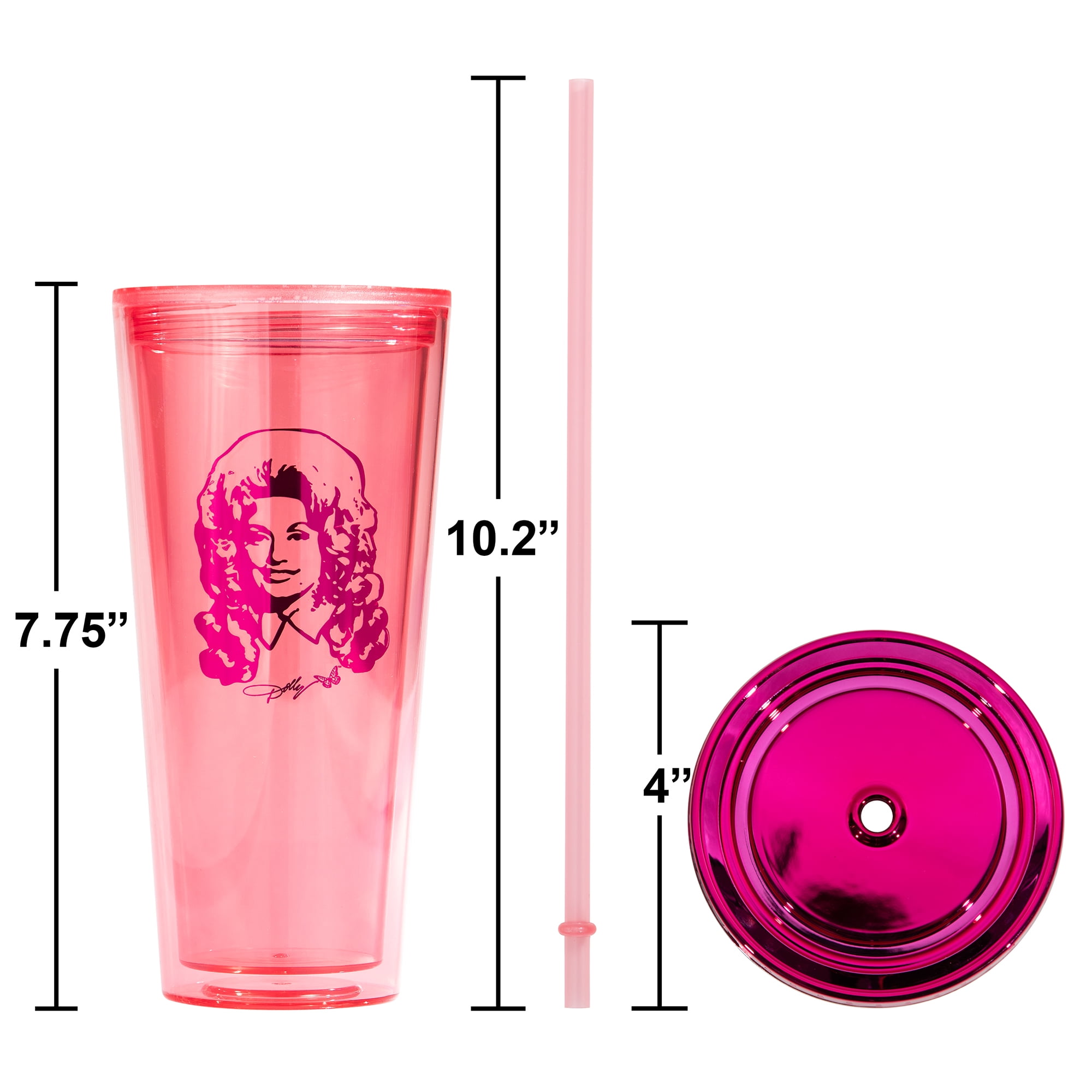 Dolly Parton Pink Plastic Tumbler 24 Ounces