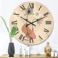 thumbnail image 2 of Designart 'Abstract Minimal Shapes Under Flowers III' Modern Wood Wall Clock, 2 of 5
