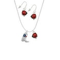 thumbnail image 2 of Delight Jewelry Silvertone Cowboy Boot with Texas Flag Red Lucky Ladybug Necklace and Dangle Earrings Set, 2 of 6