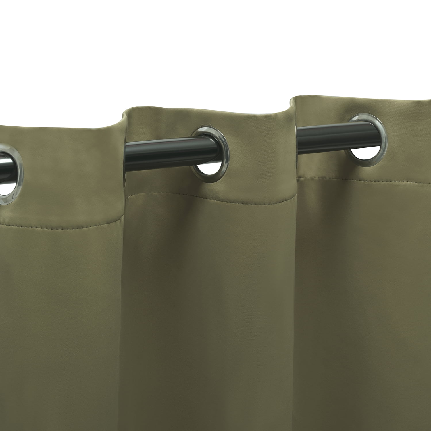 Superior Solid Blackout Curtain Set of 8, 52" x 63", Olive Green
