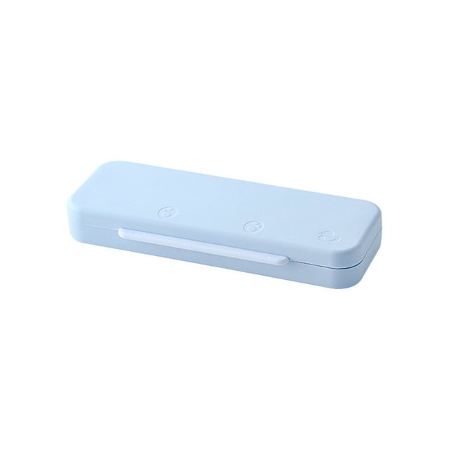 Estuche azul para lápices, caja de plástico para lápices, caja de papelería creativa con dibujos animados, caja de almacenamiento para estudiantes de secundaria, hombres y mujeres, gran capacidad,