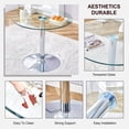 thumbnail image 6 of Hi loPres 35-Inch Round Dining Table, Modern Tempered Glass Top with Silver Chrome Pedestal Base for Kitchen, 6 of 7