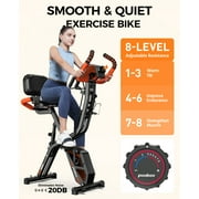pooboo 4in1 Foldable Exercise Bike Indoor Cycling Bike Magnetic Stationary Bike Fitness Gym Workout 300lb
