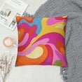 thumbnail image 2 of COMIO Retro 70s Pink and Orange Swirls Throw Pillow Covers Cozy Aesthetic Throw Pillowcase Home Decorative Living Room Cushion Cover College Trendy Funky Dormitory for Bed Couch Sofa, 2 of 5