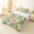 thumbnail image 2 of Erosebridal Dreamy Pink Flower Twin Comforter Sets for Girls, GreenBedding Set, Polka Dots Reversible, 2pcs, 2 of 6