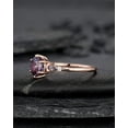 thumbnail image 5 of Nature Inspired Round Shape Alexandrite Engagement Ring, Unique Crescent Rose Gold Promise Ring Vintage Moon and Star Wedding Ring for Women, 5 of 5