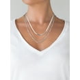 thumbnail image 4 of Believe by Brilliance Women's Fine Silver Plated Triple Layer Necklace Set, 4 of 6