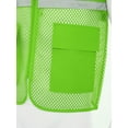 thumbnail image 5 of TiaoBug Men Women High Visibility Reflective Safety Vest Breathable Mesh Zipper Vest Work Outdoor Activities Light Green 170-L, 5 of 6