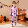thumbnail image 2 of Kakishop Halloween Pajamas Kids Nightwear Long Sleeve Top with Pants Soft Loungewear Set Girls' Pajama Sets (Pink,2-3 Years), 2 of 9