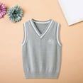 thumbnail image 2 of Ruyang Knit Sweaters Waistcoat for Boys Girls Preppy Knitted Sweaters Vest Fall Winter Warm Sleeveless School Jackets, 2 of 8