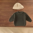 thumbnail image 6 of KAUOD Toddler Knit Pullover Sweater Ribbed Crochet Stretchy Crew Neck Sweatshirt Clothes Baby Boys Plain Warm Sweater, 6 of 6