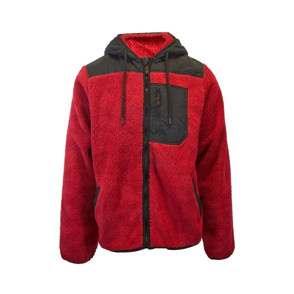 Jack & Jones Veste Rouge pour Homme Authentique en Sherpa Peluche Teddy (S02)