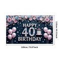 thumbnail image 3 of Glitter Design Happy Birthday Banner Balloon Decoration Happy 40 Birthday Confetti Design for Birthday Party Indoor Decoration Photo Shoot, 3 of 7