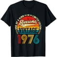 thumbnail image 5 of 49th Birthday Gifts For Men Women 49 Years Old Vintage 1976 T-Shirt Graphic Custom Printed Short Sleeve Shirts Men Clothing, 5 of 7