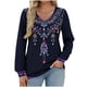 thumbnail image 2 of Ailaofu Womens Dressy Tops V Neck Long Sleeve Shirts Loose Long Sleeve Work Blouses Casual Fall Stylish Clothes, 2 of 5
