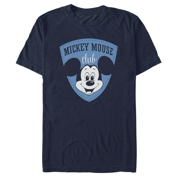 Men's Disney Mickey Mouse Club Shield  Graphic Tee Navy Blue Large