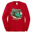 thumbnail image 2 of Wild Bobby, 1946 Vintage Ford Woody Chasing Waves Cars and Trucks Mens Long Sleeve Shirt, Red, Large, 2 of 3