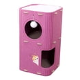 thumbnail image 3 of Casa de escalada de fieltro para gatos, árbol de escalada portátil, suministros para mascotas, túnel de actividades, estable, para dormir, rascar, violeta de 2 capas, 3 of 10