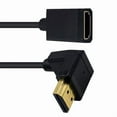thumbnail image 5 of 4K HDMI-compatible Extension Cable Cord 90 Degree Angled Male to Female for HDTV Projector Monitor Home Theater Black, 5 of 11