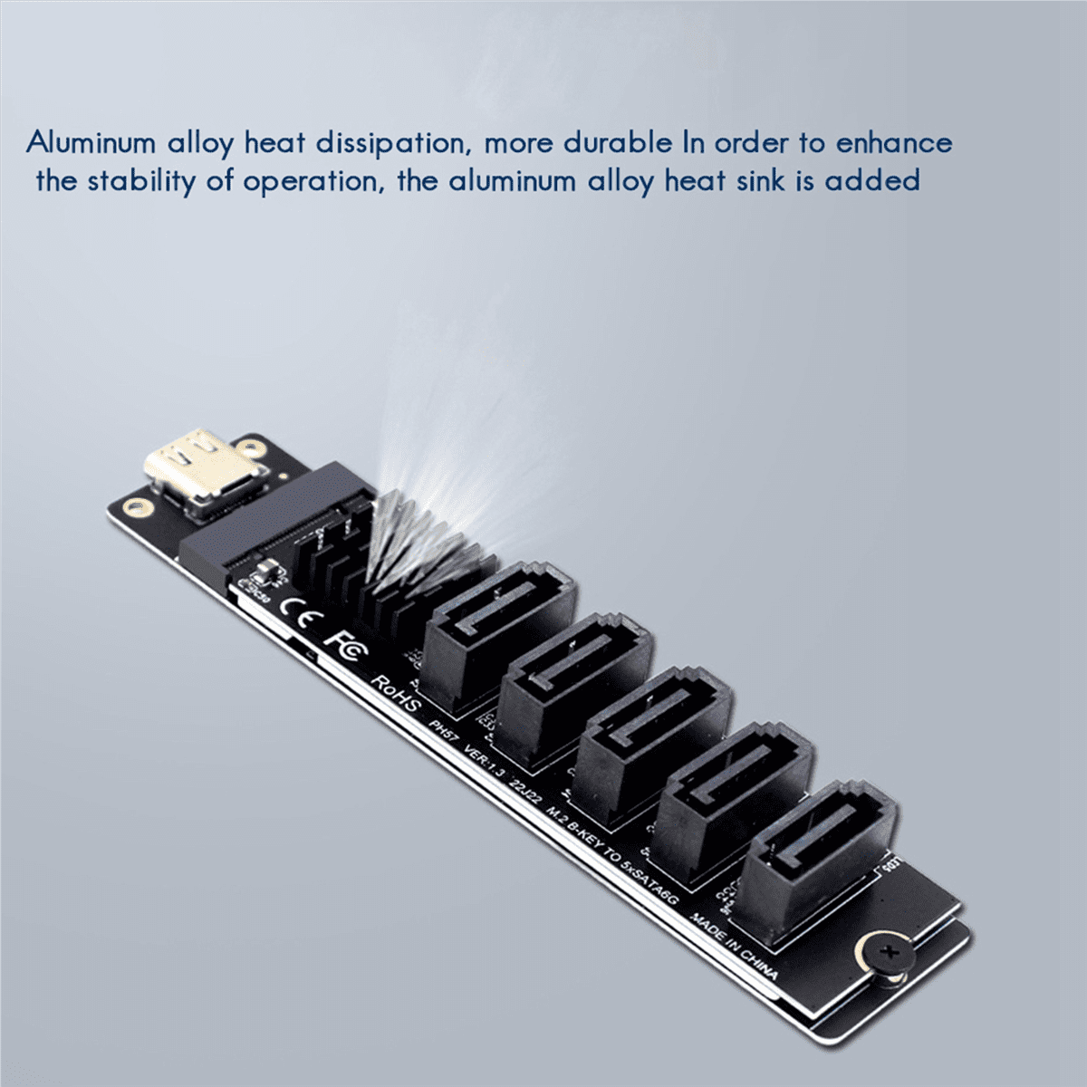 2X TYPE-C to SATA3.0 5 Ports Adapter Converter Card 6Gbps USB10G JM575+JMS580 for SSD HDD Expansion,2 x Expansion Card 2 x Data Cable,Black