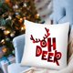 thumbnail image 3 of Fiudx Ofertas Flash Del Día Solo En Línea Funda De Almohada Navideña Muñeco Sin Rostro, Gnomo Enano, Duende, Enrejado, Árbol De Navidad, Copo De Nieve, Piel De Melocotón, Funda De Almohada Estampada, 3 of 5