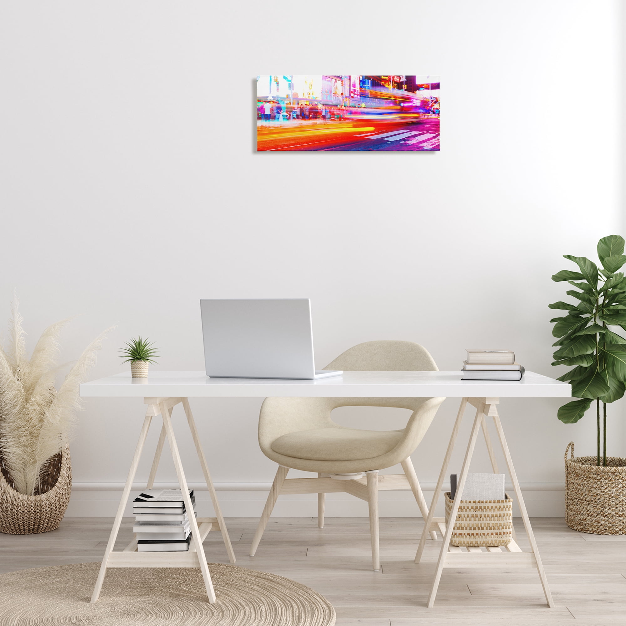 Stupell Industries Light Streaked Cityscape Scenery Photography Gallery Wrapped Canvas Art Print Wall Art, 24 x 10