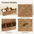 thumbnail image 2 of Seagrass Storage Basket with Lid Wicker Storage Basket with 3 Sections,NOGIS Woven Shelf Basket for Toiletries Tampon Storage, Seagrass Basket for Shelf Bathroom Toilet Table Counter,Coffee, 2 of 7