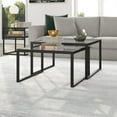 thumbnail image 5 of HomeRoots 520908 17 x 30 x 30 in. Black Glass Square Nested Coffee Table - Set of 2, 5 of 8