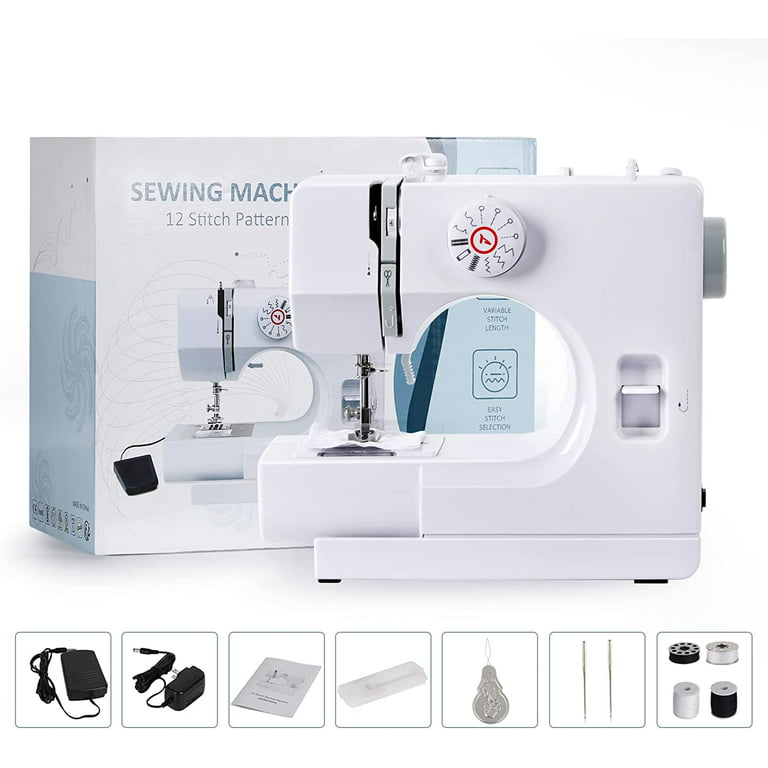 Small Portable Sewing Machine with Foot Pedal, 12 Stitches+ 2 Speed  Electric Sew Machine, for Cloth Curtain DIY Household, Crafts, Home Travel  Use