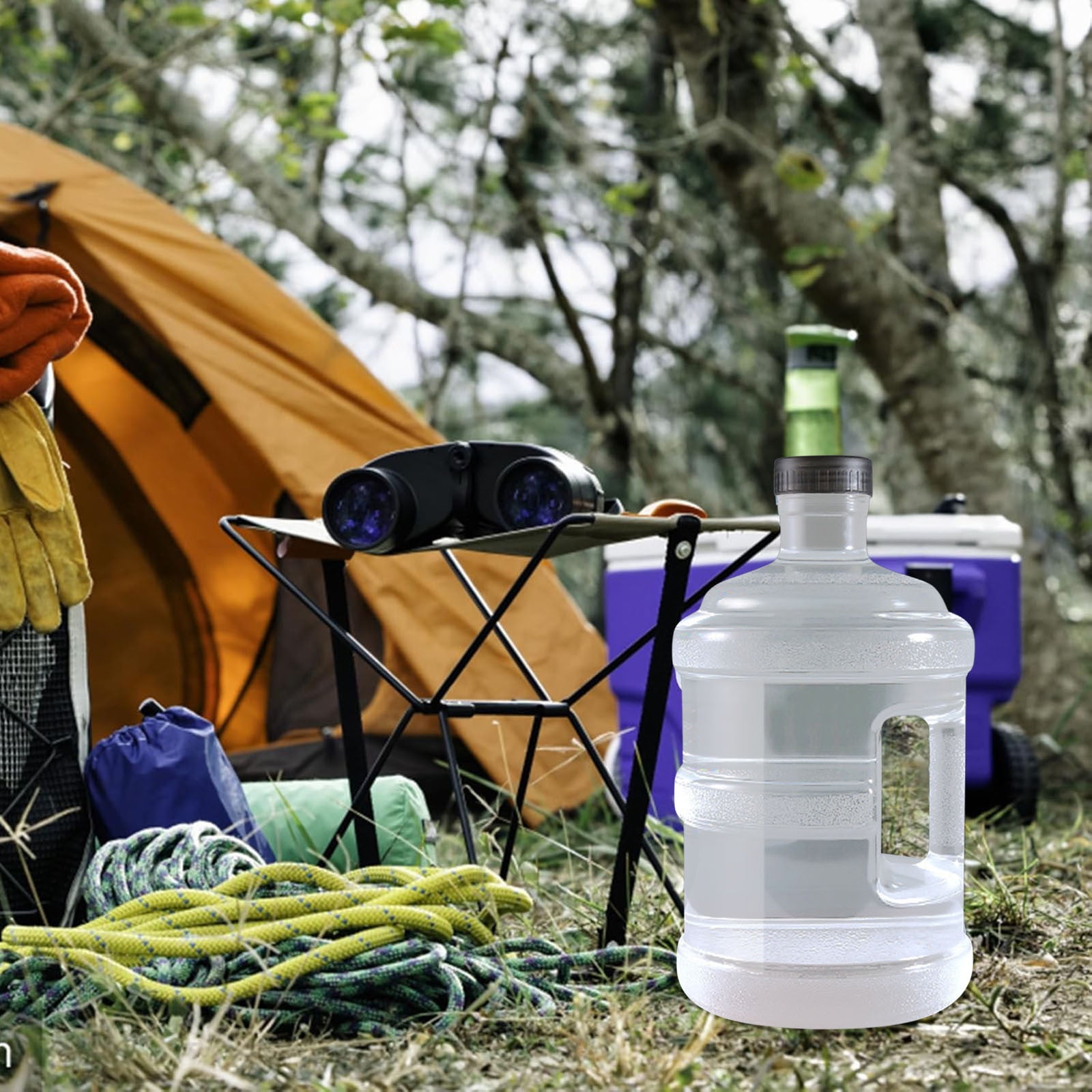 0.8/1.3 Gallon Water Jug with Handle - Portable Big Water Bottle for Sports & Camping - Transparent BPA-Free Container with Leakproof Cover (101/170oz)