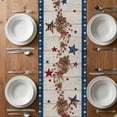thumbnail image 4 of Table Runner 120 Inches Long for Kitchen Dining, Independence Day Dresser Scarf Farmhouse, Dining Table Decorations for Wedding/Parties, Red Blue Stars Stripes Flag Wooden 13 x 120 In, 4 of 8