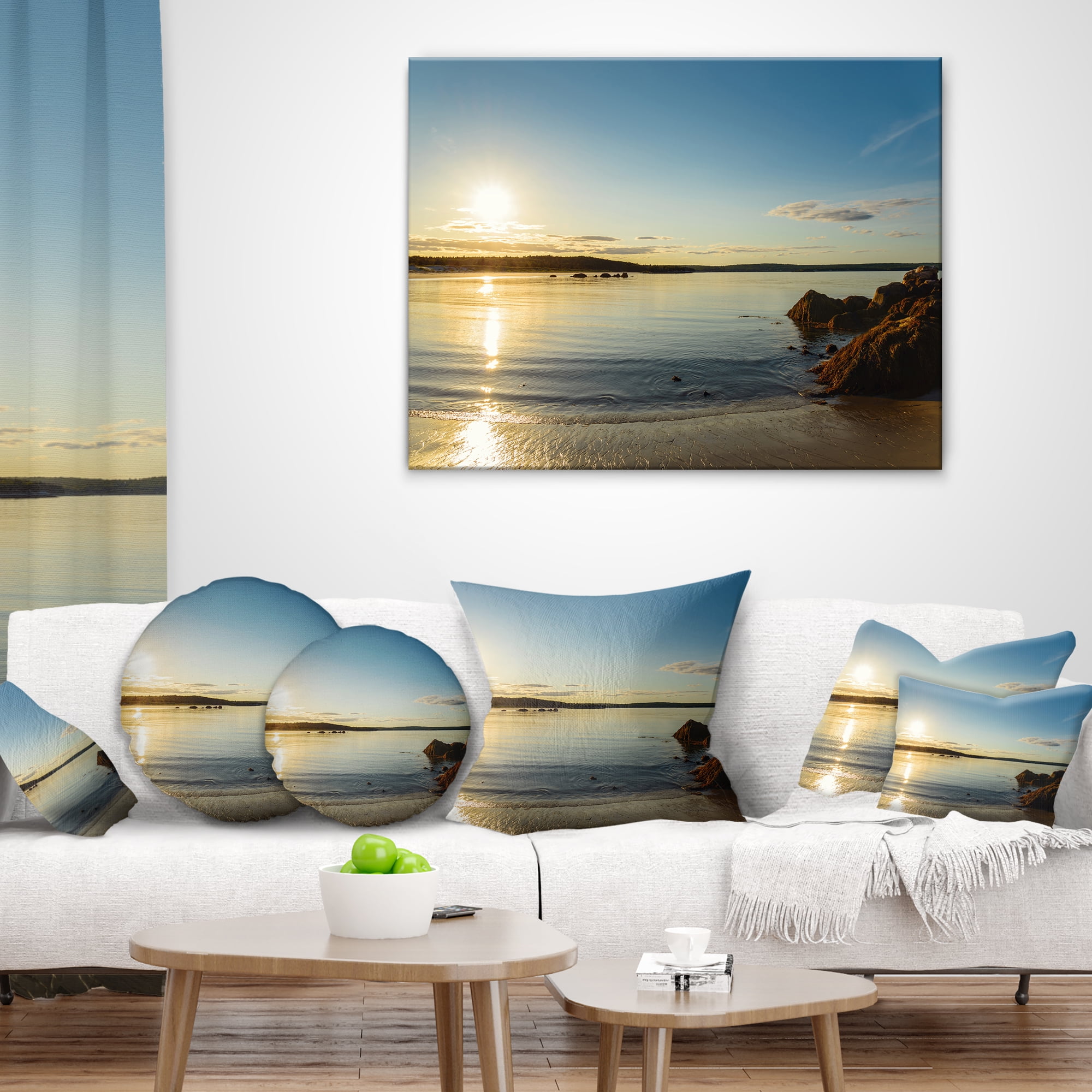 Designart Carters Beach Nova Scotia Canada - Seashore Throw Pillow - 12x20