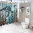 thumbnail image 7 of Orinice  Nautical Sea Turtle Shower Curtain for Bathroom Ocean Themed Octopus and Jellyfish on Vintage Rustic Wood Shower Curtain with 10 Hooks Sea Life Bathroom Curtains Shower Se 69x72, 7 of 7