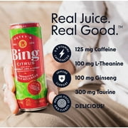 Bing Beverage Healthy Energy Drinks, Bing Citrus, 12 oz (12 Pack)