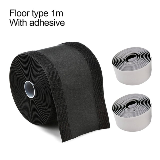 Housse de Câble Protecteur de Fil Adhésif en Nylon Couverture de Sol Tube de Gestion de Fil en Nylon Réutilisable Tube de Gestion de Cordon, Type de Sol, 1m, Bande Adhésive