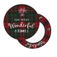 thumbnail image 2 of Kll Wonderful Time Christmas Round Bar Chair Cushion Cover 12 Inch,Bar Stool Protector With Elastic, Soft Washable, 2 of 7