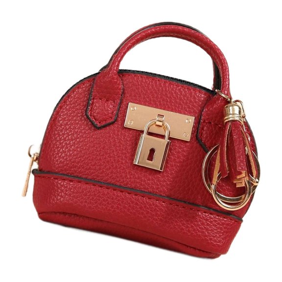 Fashionable Small Coin Purse Keychain Bag Sturdy PU Leather Little Cosmetic Bag for Women Card and Cable Organizers