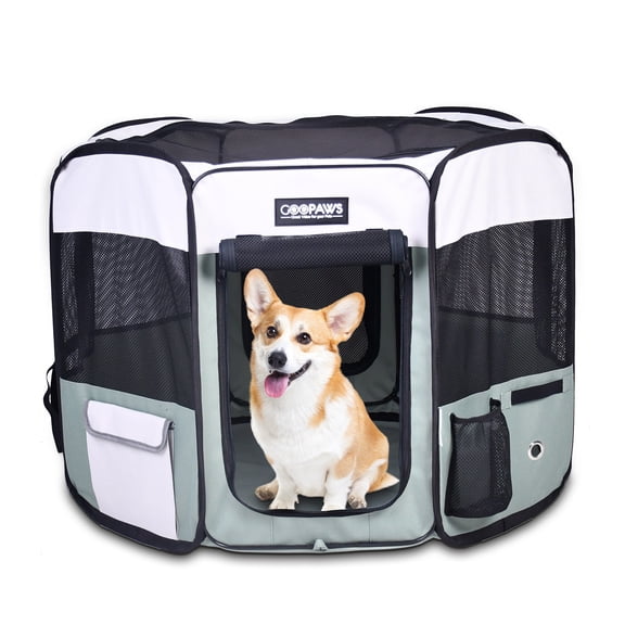GOOPAWS Pet Dog Playpens 36", 45" & 61" Portable Soft Dog Exercise Pen Kennel with Carry Bag for Puppy Cats Kittens Rabbits, Indoor/Outdoor Use