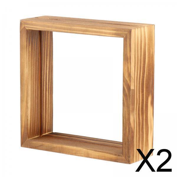 Conjunto de Portarretratos de Madera Rústica para Decoración Acogedora 2 piezas