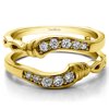 10k Solid Gold Brilliant Moissanite Infinity Bypass Wedding Ring Guard (0.22ctw)