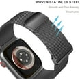 thumbnail image 4 of Goodwill for Apple Watch Band Series SE 7 6 5 4 3 2 1 38mm 40mm 41mm 42mm 44mm 45mm Women and Men, Stainless Steel Mesh Loop Magnetic Clasp Replacement for iWatch Band, 4 of 7