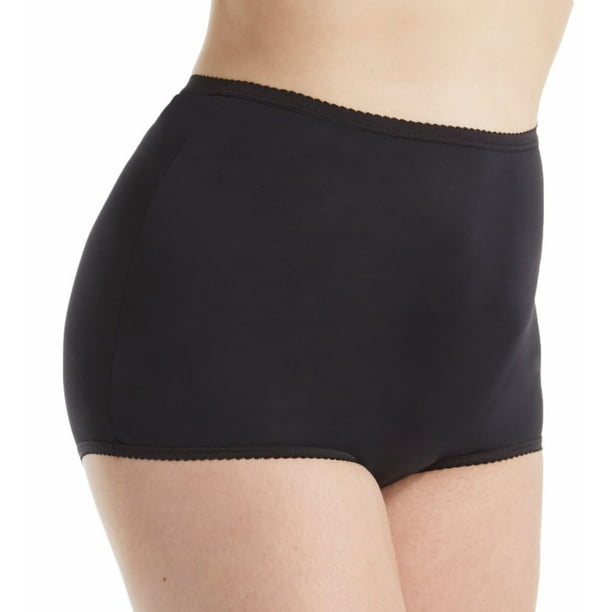 Women's Shadowline 17017P Plus Size Nylon Classics Full Brief Panty (Black  10) 