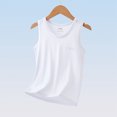 thumbnail image 2 of XASZHN T-Shirt d'Été pour Enfants, Léger, Uni, Col Rond, Sans Manches, en Lyocell, Chandail à Manches Courtes, Blanc, 3-4 Ans, 2 of 4