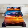 thumbnail image 2 of Homewish Summer Ocean Beach Bedding Comforter Set, Romantic Marine Sunset Twin Comforter Sets, Coconut Tree Reversible Bedding Set, Microfiber Bedroom Decor, 2pcs, 2 of 8